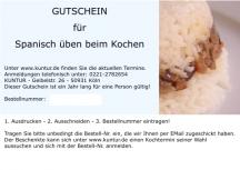 Gutschein für Spanisch üben beim Kochen